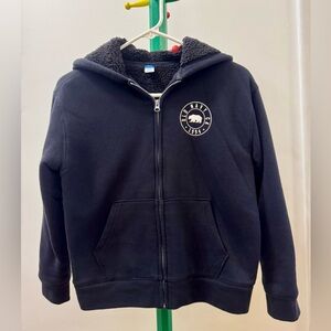 Old Navy Kids Cozy Fleece Sherpa Lined Zip Hoodie Black